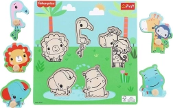 FISHER-PRICE Wooden Peg Puzzle with knobs, 5 pieces