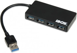 USB hub 3.0, 4 ports, slim, black