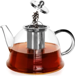 Stiklinis arbatinukas su nerūdijančio plieno sieteliu, 1,65 l