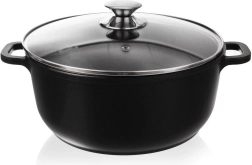 Granitinis puodas su stikliniu dangčiu GRANDE 28 cm, 7 l