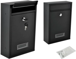 Cinkuoto plieno pašto dėžutė – juoda