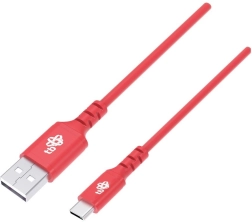 Silikoninis kabelis USB–USB‑C 1 m, raudonas, Quick Charge