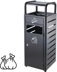 Atliekų dėžė su pelenine – juoda