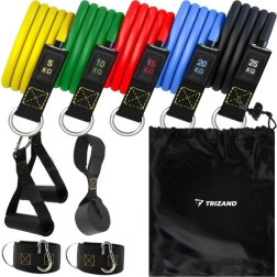 TRIZAND 11 dalių pasipriešinimo gumų rinkinys su priedais
