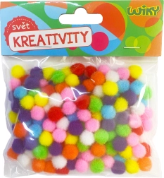 Spalvingi pomponai 10 mm