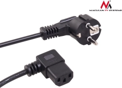 Angled 3-pin power cable 3 m with EU plug