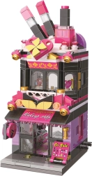 Qman city corner trendy cosmetics shop building set