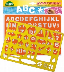 LENA drawing stencils with letters and symbols