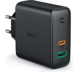 Aukey Wall Charger with 2 USB Ports and Power Delivery 30W