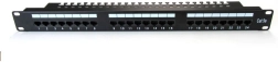 19" Patch Panel with 24 Ports, Cat. 5e, Black