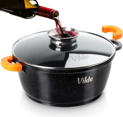 Granito puodas su stikliniu dangčiu TERRUNA AROMA 28 cm, 5,8 l