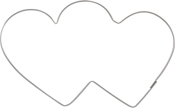 Stainless Steel Double Heart Cookie Cutter 9 cm