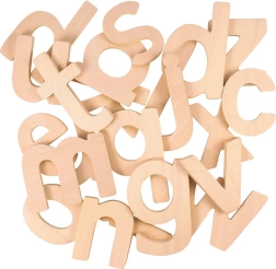 Wooden alphabet lowercase letters