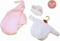 Drabužėlis su pakabinamu supamuoju maišu lėlei NEW BORN 35–36 cm