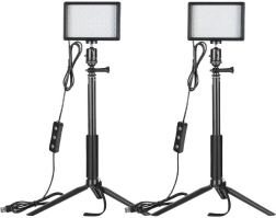 Neewer studijinis rinkinys: dvi LED šviesos su filtrais ir stovais