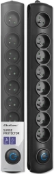 Surge-protected power strip with 8 outlets, 3 m