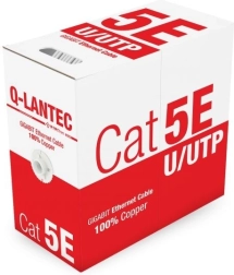 Q-LANTEC duomenų kabelis U/UTP kat. 5e, PVC, 100 % varis, 305 m