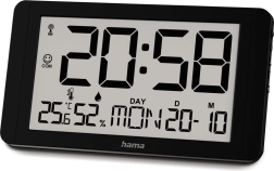 Hama Cuba Radio-Controlled Wall Clock Black