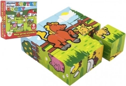 Kubelių dėlionė mano pirmieji gyvūnėliai