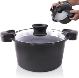Granitinis puodas su dangčiu nukošimui 24 cm, 5,5 l ORION GRANDE