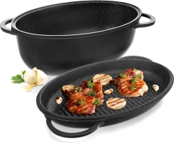 Granite Oval Roaster with 2-in-1 Lid GRANDE 10 l, 43 × 28 cm