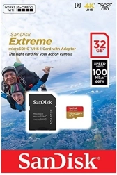 SanDisk Extreme 32GB microSDHC card for 4K and Full HD