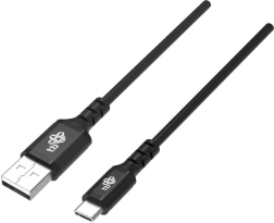 Silicone USB–USB‑C cable 2 m, black, Quick Charge