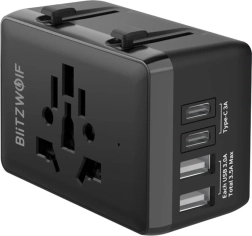 BlitzWolf travel adapter 4-in-1 with USB‑C and PD 20 W