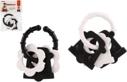 Kramtukai kūdikiams – juodai balti raštai, barškutis ir laikiklis