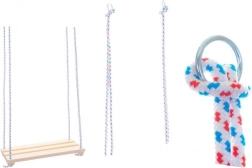 Medinė sūpynė – natūralus supamasis suoliukas 46 × 19 cm, keliamoji galia 80 kg