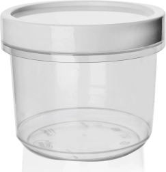 Apvalus plastikinis maisto indas su sandarikliu ir prisukamu dangteliu 940 ml