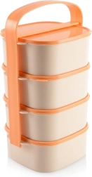 Plastikinė keturių aukštų maisto dėžutė (menážė) 4×1,15 l ORION