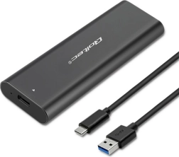 External aluminum enclosure for M.2 SATA SSD (NGFF) with USB‑C, Qoltec