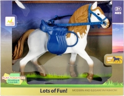 Horse with Accessories – Plastic Figurine with Saddle and Bridle