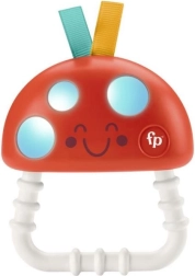 Fisher-Price kramtukas ir barškutis Muchomūrka, šviečiantis silikoninis 2 viename