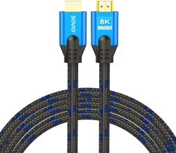 HDMI kabelis 2.1 3 m 8K mėlynai–juodas su paauksuotomis jungtimis