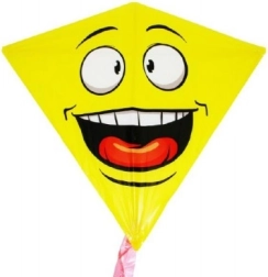 Smiley flying kite plastic 68 × 73 cm