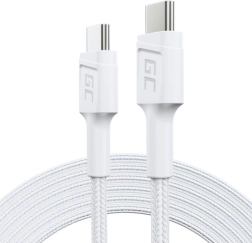 Įkrovimo kabelis USB‑C į USB‑C 2 m, 60 W Power Delivery, QC 3.0, baltas