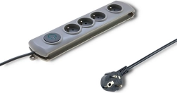 Apsauga nuo viršįtampių „Quick Switch“, 4 lizdai, 2,5 m, pilka