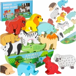 Medinis Montessori balansavimo žaidimas „Gyvūnėliai“