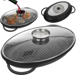 Granite Grill Pan with Lid GRANDE 43 × 28 × 6 cm