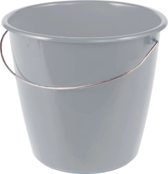 Pilkas 5 l kibiras su metaline rankena