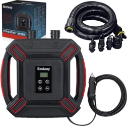Bestway high-pressure electric car pump with LCD and 4 adapters
