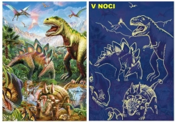 Šviečianti dėlionė „Dinozaurų pasaulis“ – 100 XL detalių