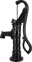 Decorative hand-operated garden water pump Abisynka, black cast iron