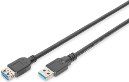 USB 3.1 Gen 1 SuperSpeed 5 Gbps USB-A prailginimo kabelis, USB-A vyriškas į USB-A moteriškas, juodas, 1,8 m