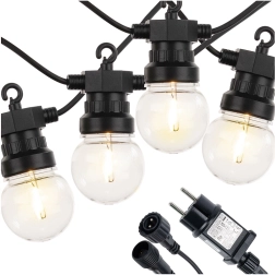 Lauko LED girlianda 14,5 m, 20 šiltų lempučių su laikmačiu IP44