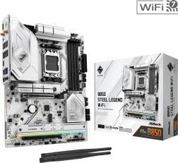 White Baseboard B650 Steel Legend WiFi AM5 ATX