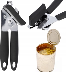 Rankinis nerūdijančio plieno konservų atidarytuvas su ergonominėmis rankenomis