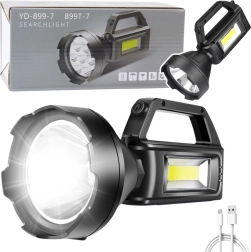 Darbinis LED žibintas su COB prožektoriumi, 4 režimai ir išorinė baterija
